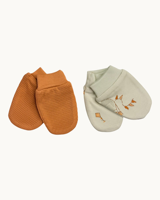 Baby Cotton Mittens Set – 2 Pairs