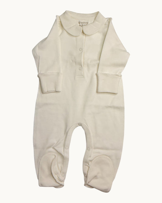 Leoking Newborn Knitted Jumpsuit Hospital Set - Beige