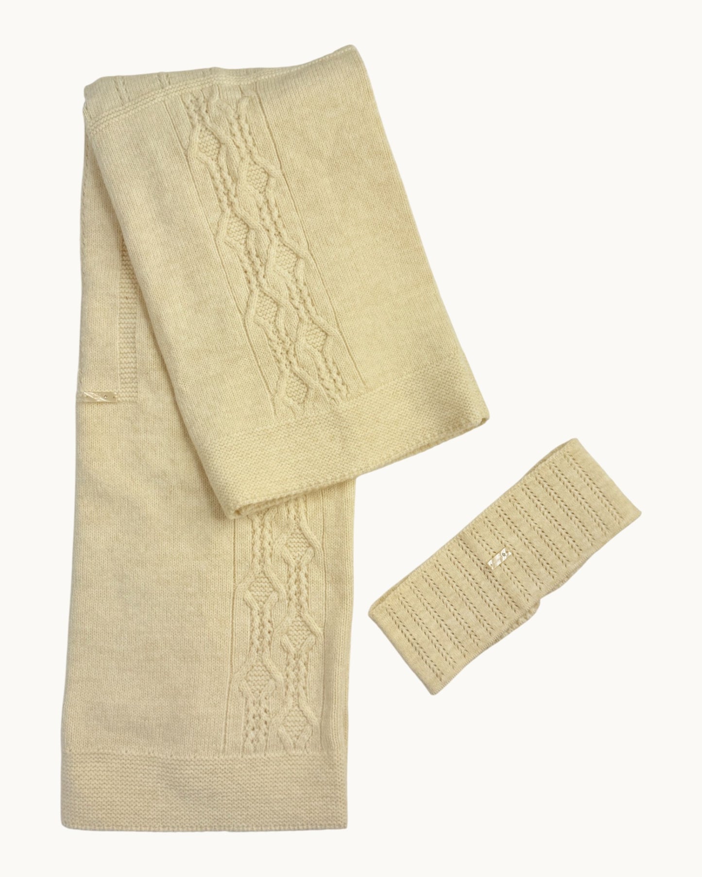 Leoking Newborn Knitted Jumpsuit Hospital Set - Beige