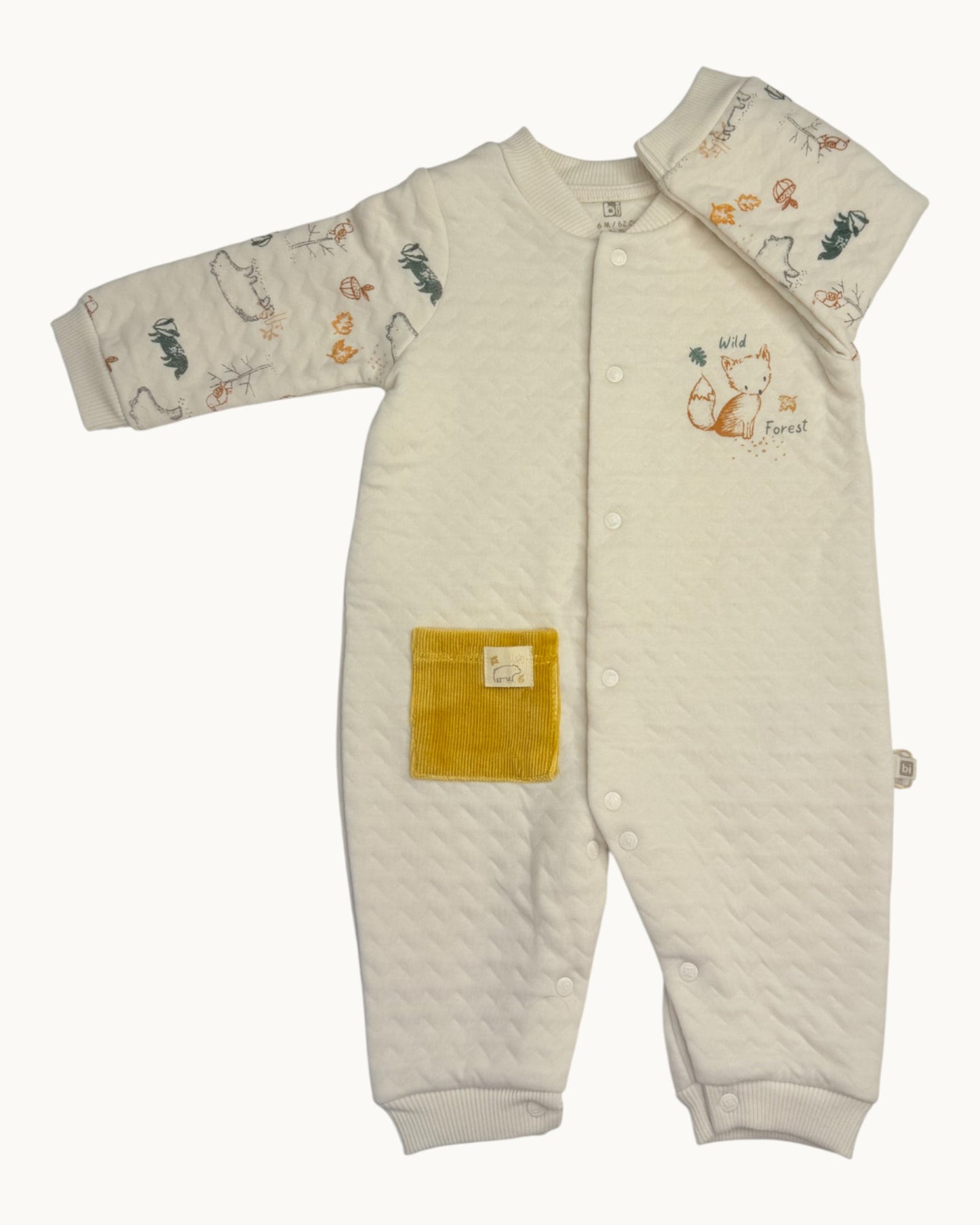 Quilted Newborn Snap Romper – Wild Forest Print