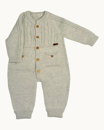 Leoking Newborn Knitted Jumpsuit Hospital Set - Gray