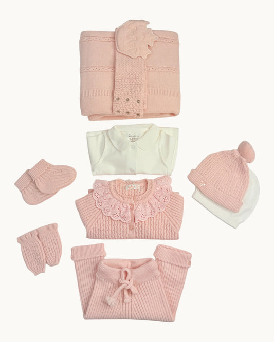 Leoking Newborn Knitted Hospital Set - Pink