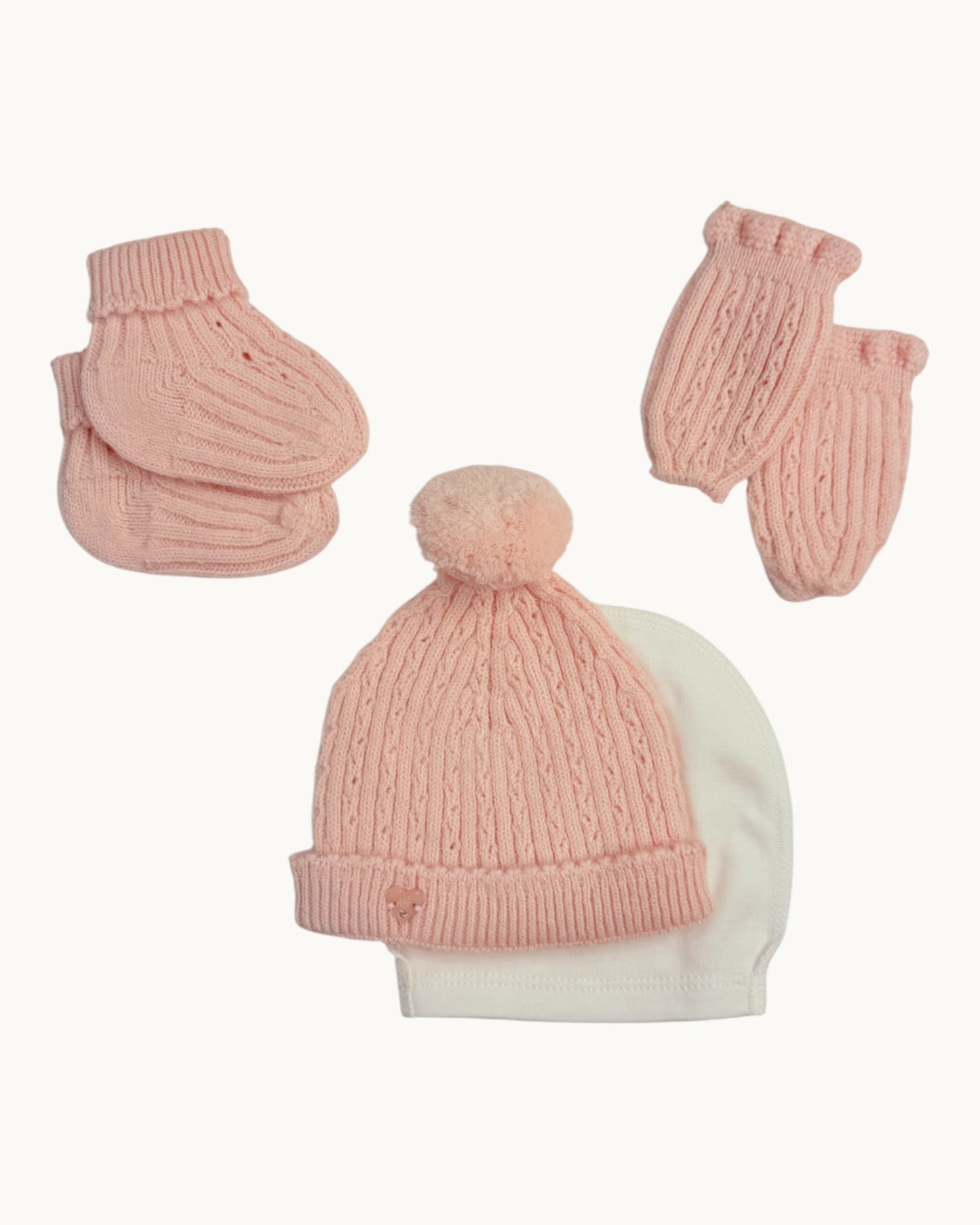 Leoking Newborn Knitted Hospital Set - Pink