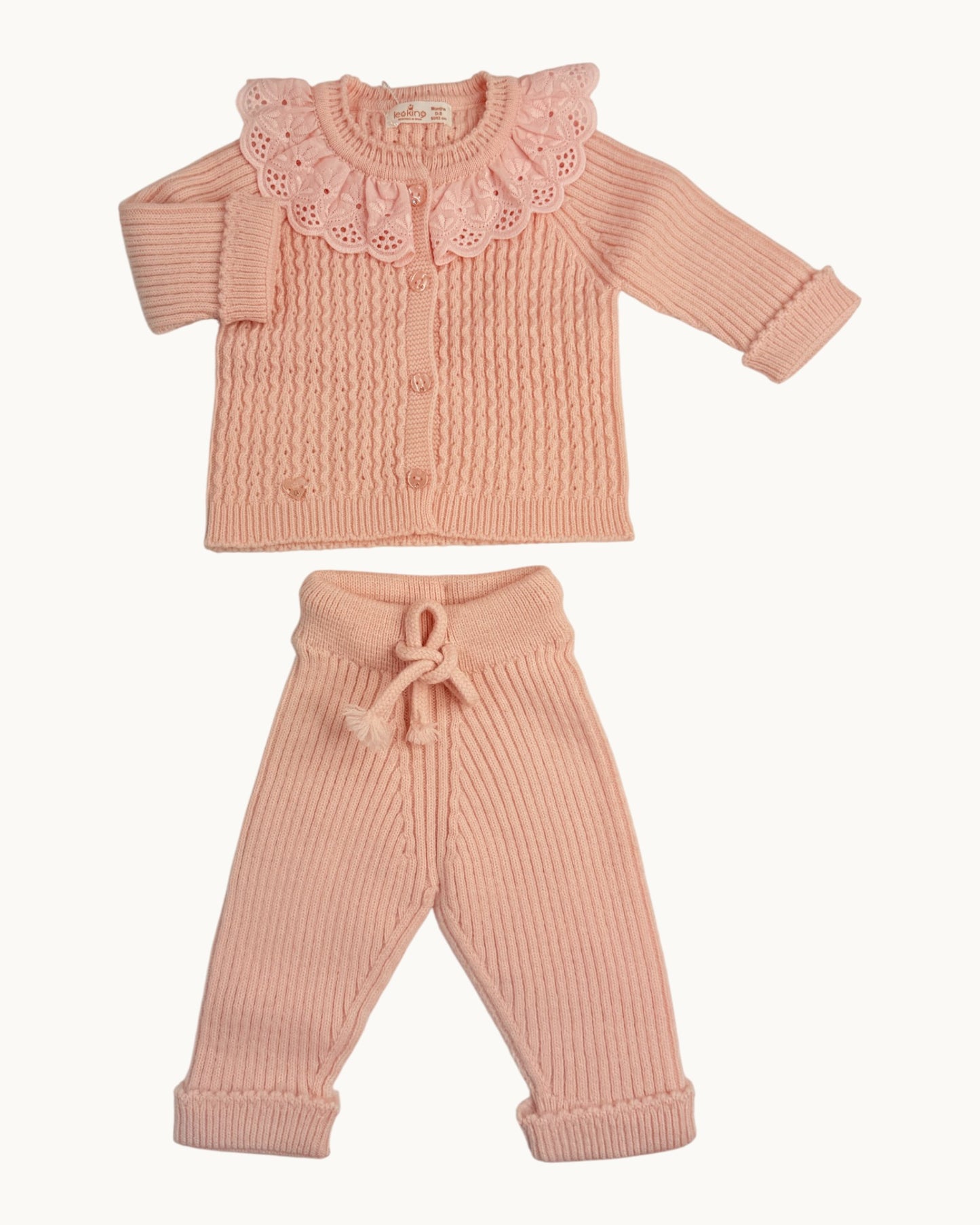 Leoking Newborn Knitted Hospital Set - Pink