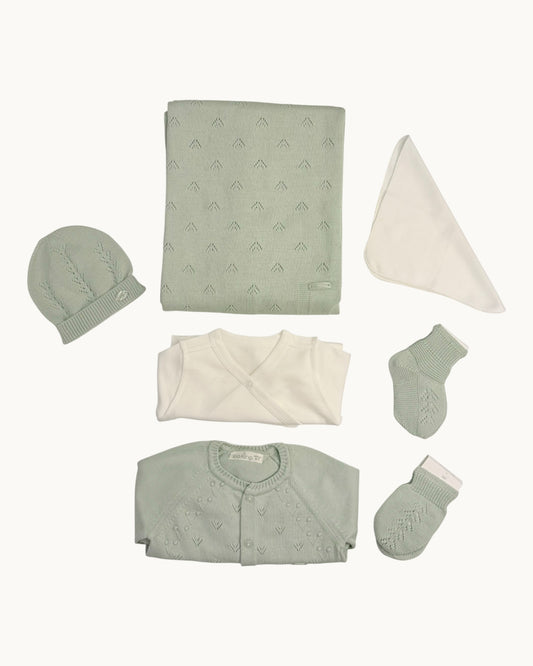 Leoking Newborn Knitted Hospital Set – Sage Green
