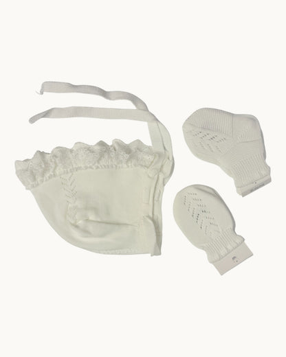 Leoking Newborn Knitted Hospital Set – White